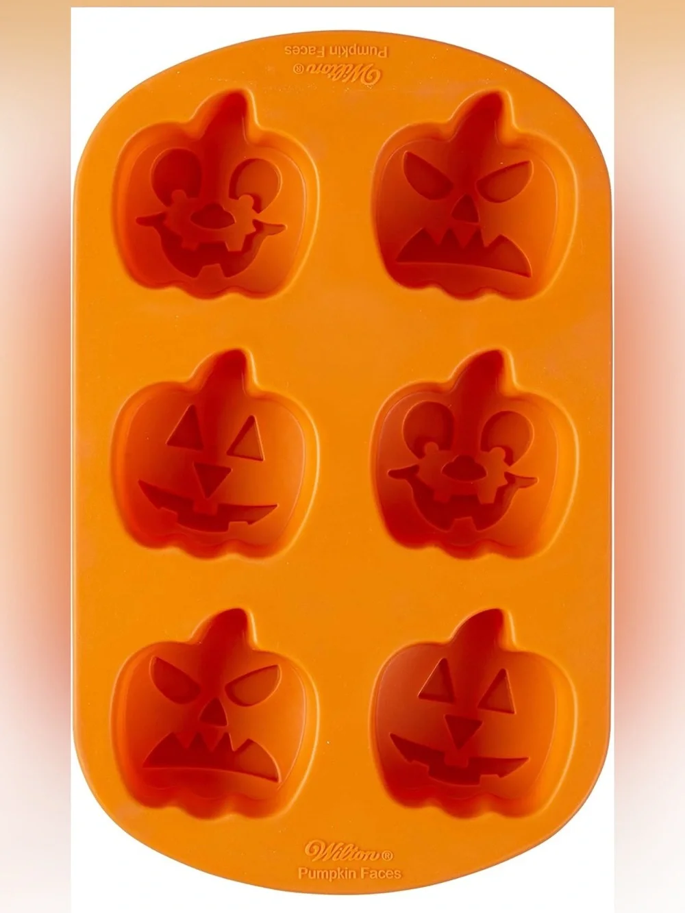2 sets Wilton Orange Pumpkin Face Silicone Mold - 6 Cavity